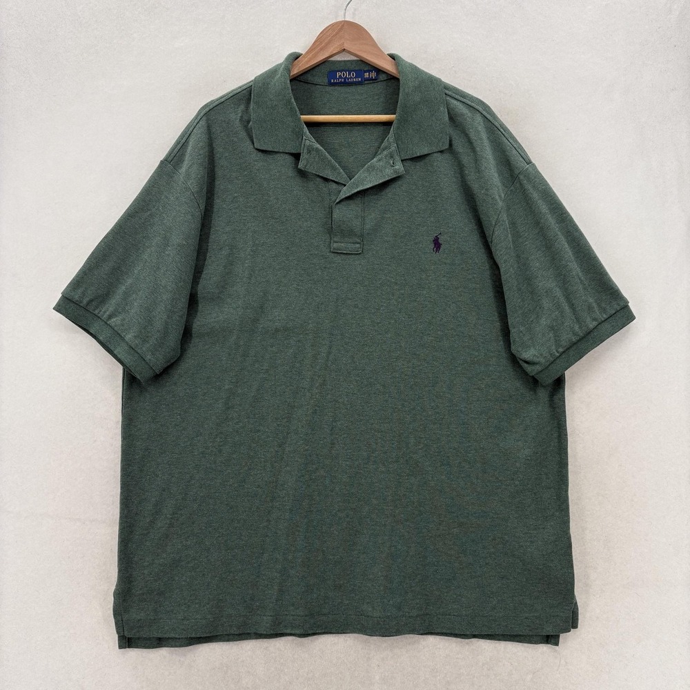 Polo Ralph Lauren Polo Shirt Mens Big 1X Green Cotton Short Sleeve Pony Golf